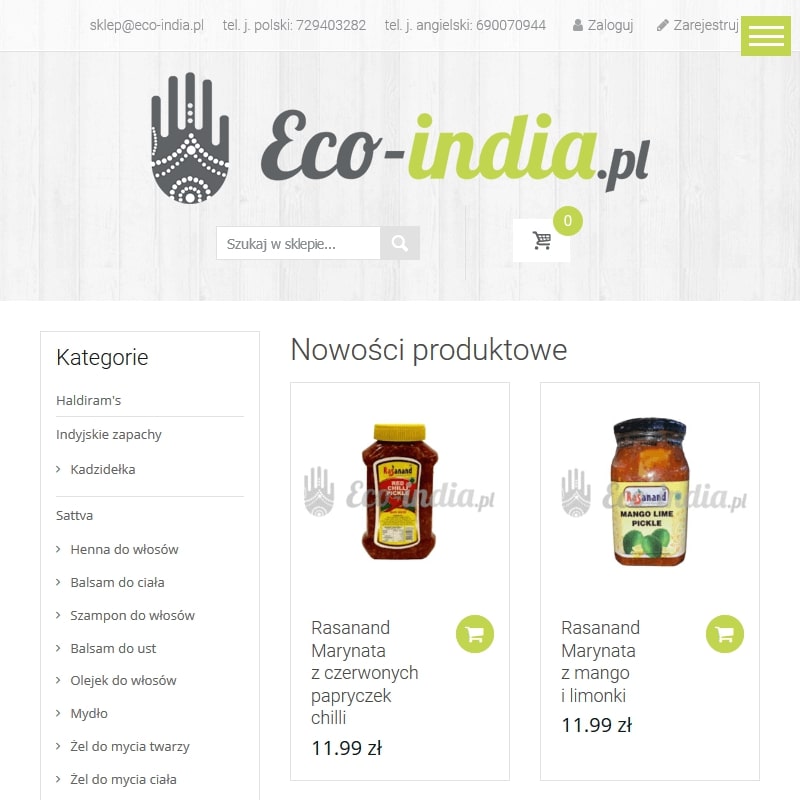 Indyjska żywność naturalna