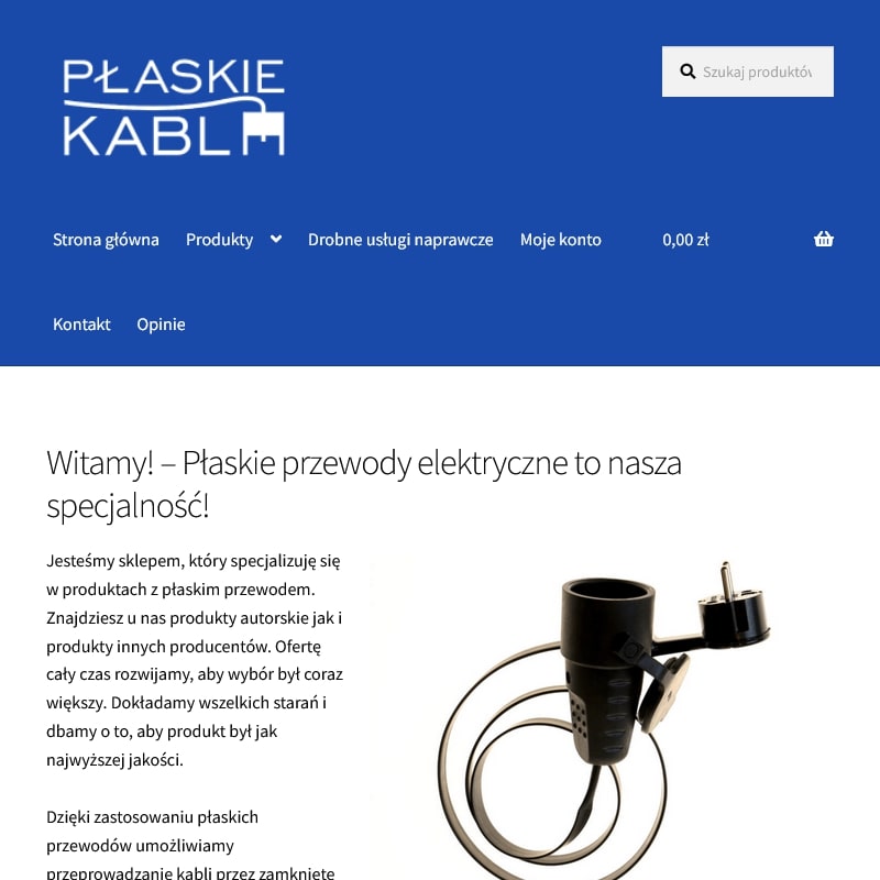 Płaski zasilający kabel komputerowy