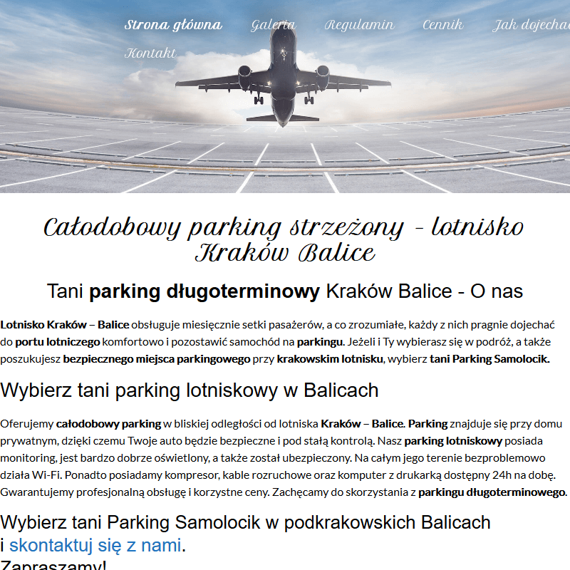 Kraków - lotnisko balice parking długoterminowy