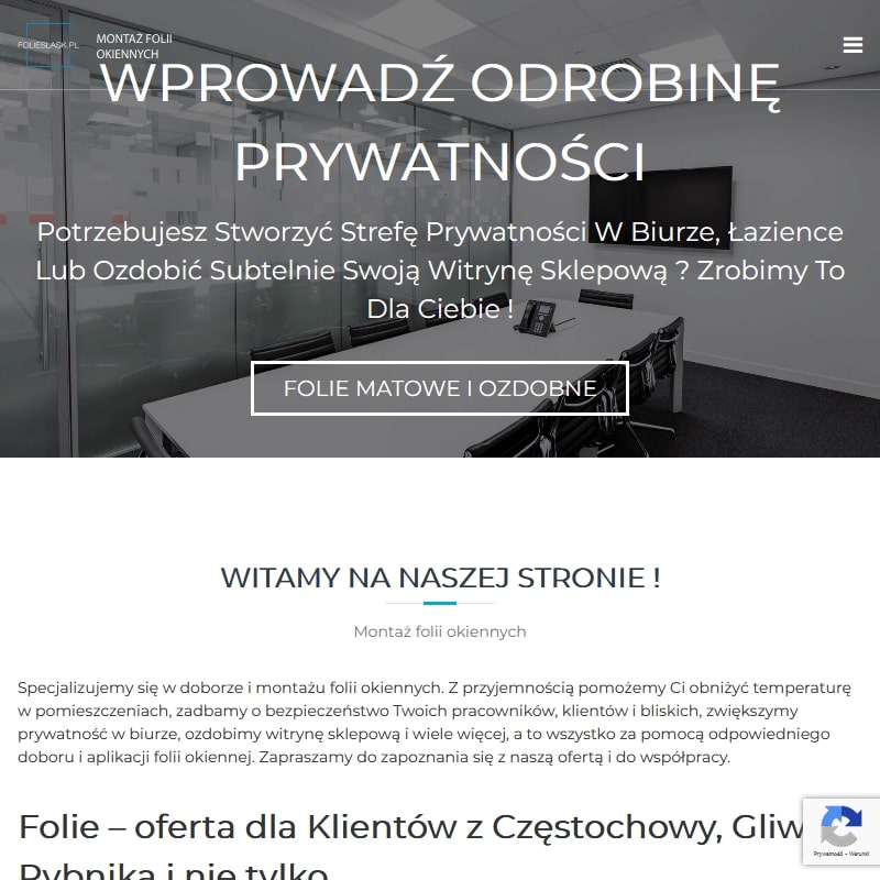 Rybnik - folia mrożona na szyby