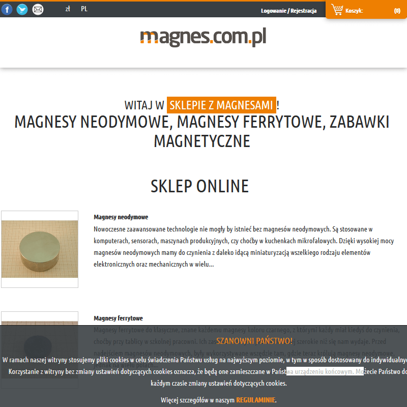 Złote magnesy neodymowe - Kraków